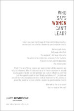 Who Says, Women Can't Lead? BACK COVER